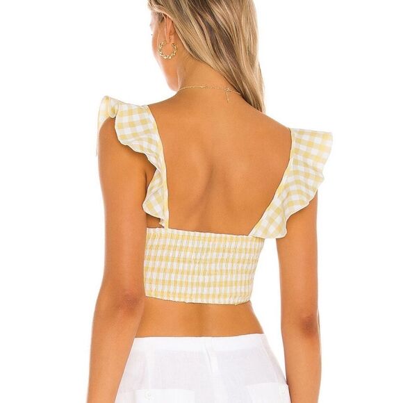 NWOT SNDYS Croatia Top in Yellow Gingham -sold on revolve - Picture 3 of 7